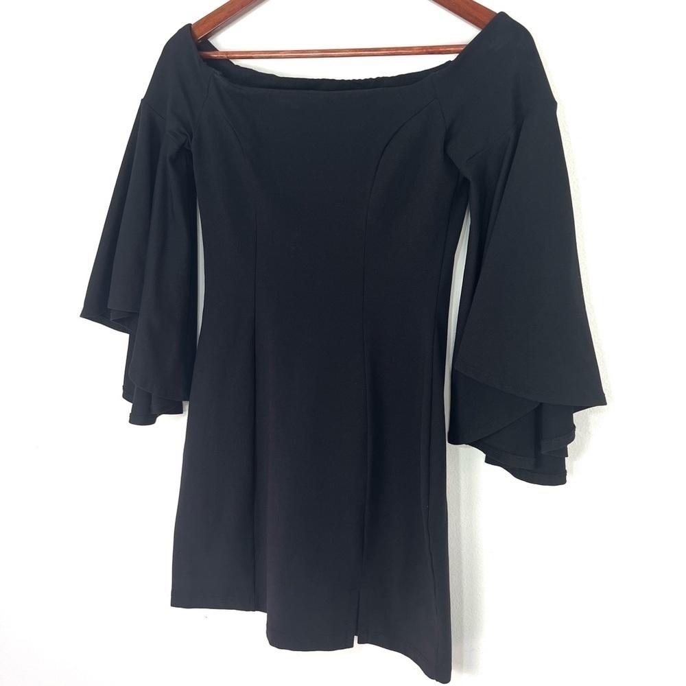 Susana Monaco Off The Shoulder Bell Sleeve Mini Bodycon Dress Size XS - Picture 6 of 12